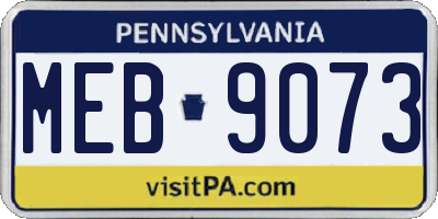 PA license plate MEB9073
