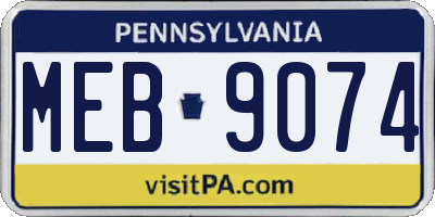 PA license plate MEB9074