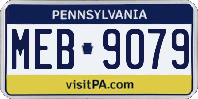 PA license plate MEB9079