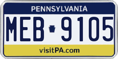PA license plate MEB9105