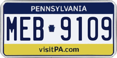 PA license plate MEB9109