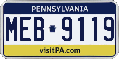 PA license plate MEB9119