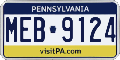 PA license plate MEB9124