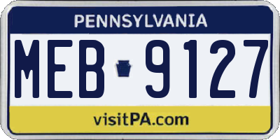 PA license plate MEB9127