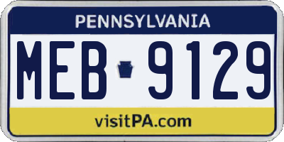 PA license plate MEB9129