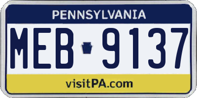 PA license plate MEB9137
