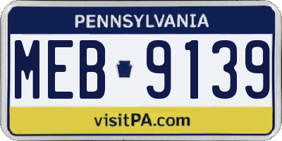PA license plate MEB9139