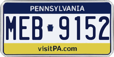 PA license plate MEB9152