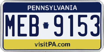 PA license plate MEB9153