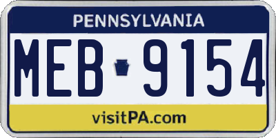 PA license plate MEB9154
