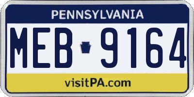 PA license plate MEB9164