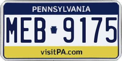 PA license plate MEB9175