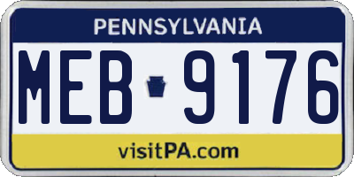 PA license plate MEB9176