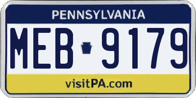 PA license plate MEB9179