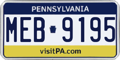 PA license plate MEB9195