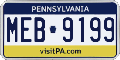 PA license plate MEB9199