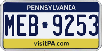 PA license plate MEB9253