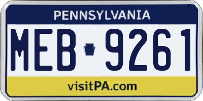 PA license plate MEB9261