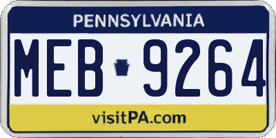 PA license plate MEB9264