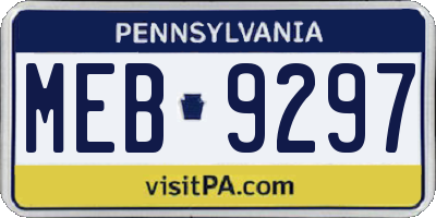 PA license plate MEB9297