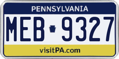 PA license plate MEB9327