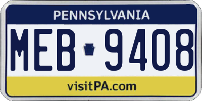 PA license plate MEB9408