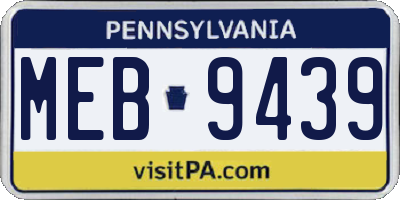 PA license plate MEB9439