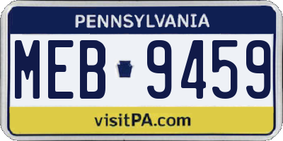 PA license plate MEB9459