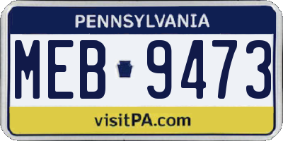 PA license plate MEB9473