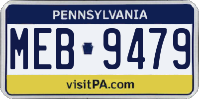 PA license plate MEB9479
