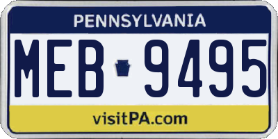 PA license plate MEB9495