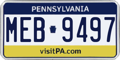 PA license plate MEB9497