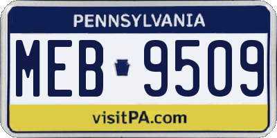 PA license plate MEB9509