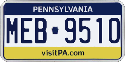 PA license plate MEB9510