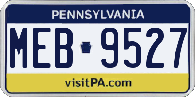 PA license plate MEB9527