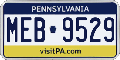 PA license plate MEB9529