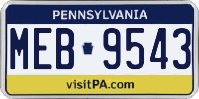 PA license plate MEB9543
