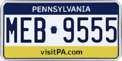 PA license plate MEB9555