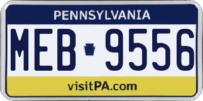 PA license plate MEB9556