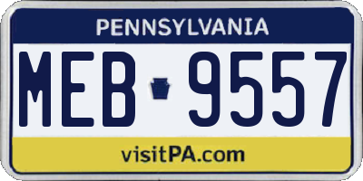 PA license plate MEB9557