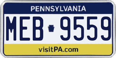 PA license plate MEB9559
