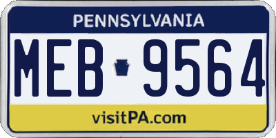 PA license plate MEB9564