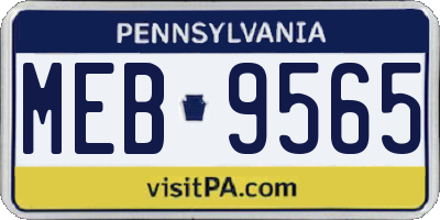 PA license plate MEB9565
