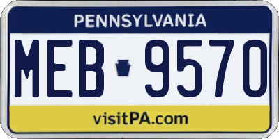 PA license plate MEB9570