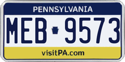 PA license plate MEB9573
