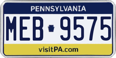 PA license plate MEB9575