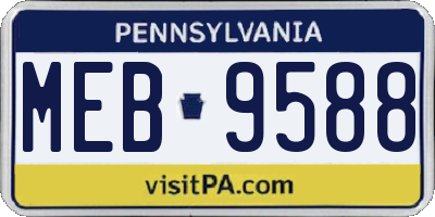 PA license plate MEB9588