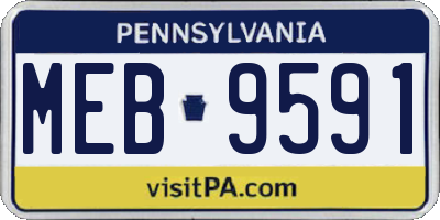 PA license plate MEB9591