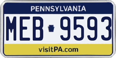 PA license plate MEB9593