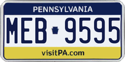 PA license plate MEB9595